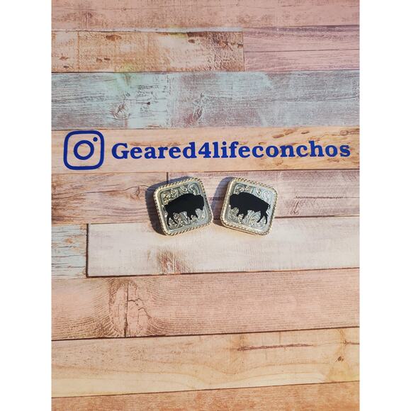 Buffalo concho, southwestern design tack, Native American tack, saddle conchos - Picture 1 of 5